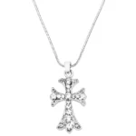 Cross Necklace White Gold S3 Clear