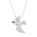 Dove Necklace White Gold S1 Clear