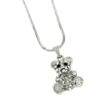 Bear Necklace White Gold S1 Clear