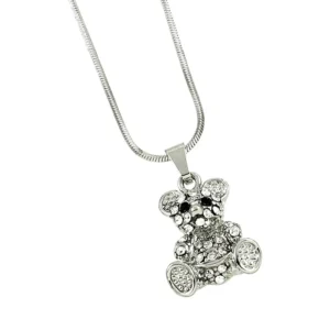 Bear Necklace White Gold S1 Clear