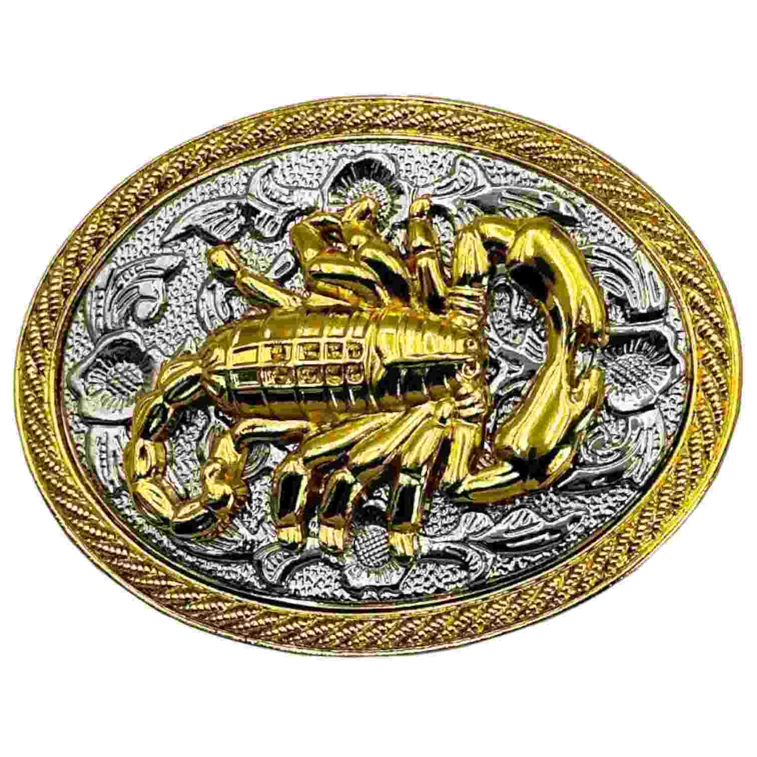 Western Belt Buckle Gold Scorpion S10B