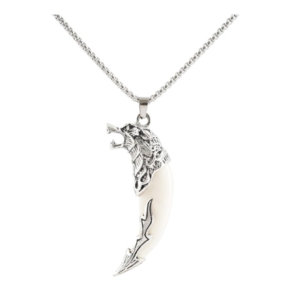 Wolf Fang Necklace On Stainless Steel Chain