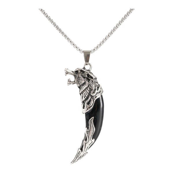 Wolf Fang Necklace On Stainless Steel Chain