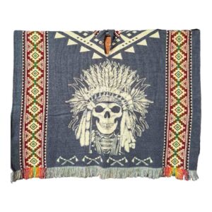 Alpaca Wool Poncho Grey With Native Style 1