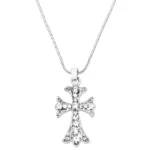 Cross Necklace White Gold S3 Clear