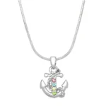 Anchor Necklace White Gold s2 multi-color 4