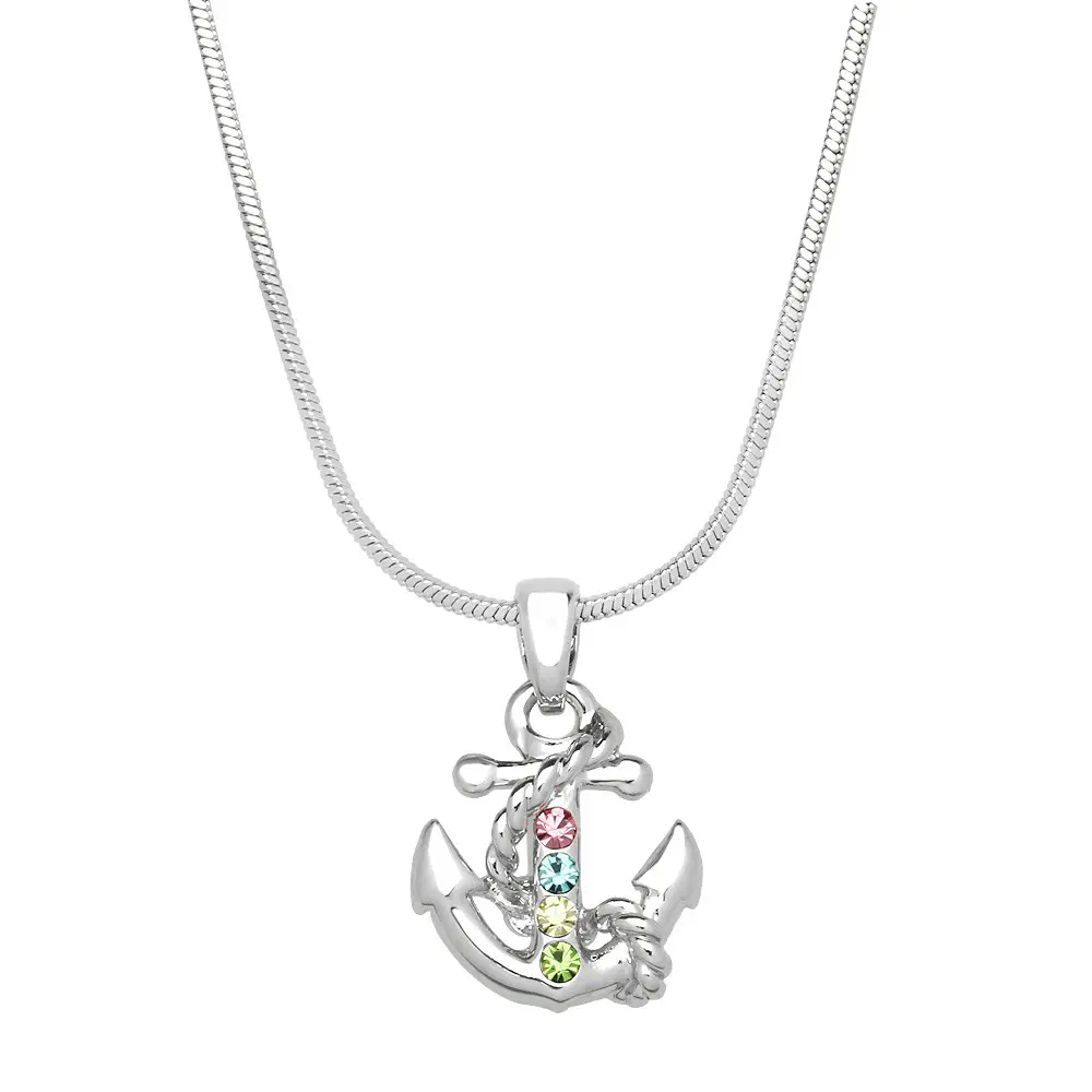 Anchor Necklace White Gold s2 multi-color 4