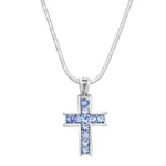 Cross Necklace White Gold S4 Blue