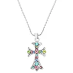 Cross Necklace White Gold S3 Multi Color
