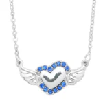 Heart Necklace White Gold S1 Blue