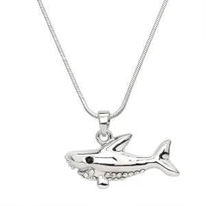 Shark Necklace White Gold S1 Clear
