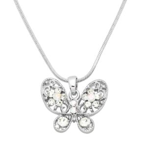 butterfly necklace white gold s2 clear v1