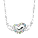 Heart Necklace White Gold S1 Multi Color