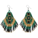 H49QLFIQ M07tHk7U beaded earrings green gold black miyuki hand beaded earrings 16 krazy bear.jpg