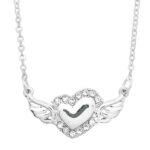 heart necklace white gold s1v clear v2