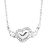 Heart Necklace White Gold S1 Clear