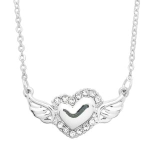 Heart Necklace White Gold S1 Clear