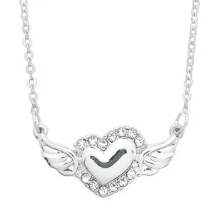 Heart Necklace White Gold S1 Clear