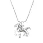 horse necklace white gold s1v clear v1