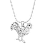 rooster necklace white gold s1 clear v1