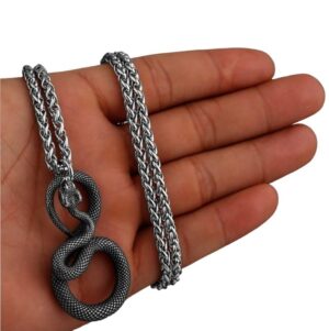 snake stainless steel necklace 1 sblack krazy bear