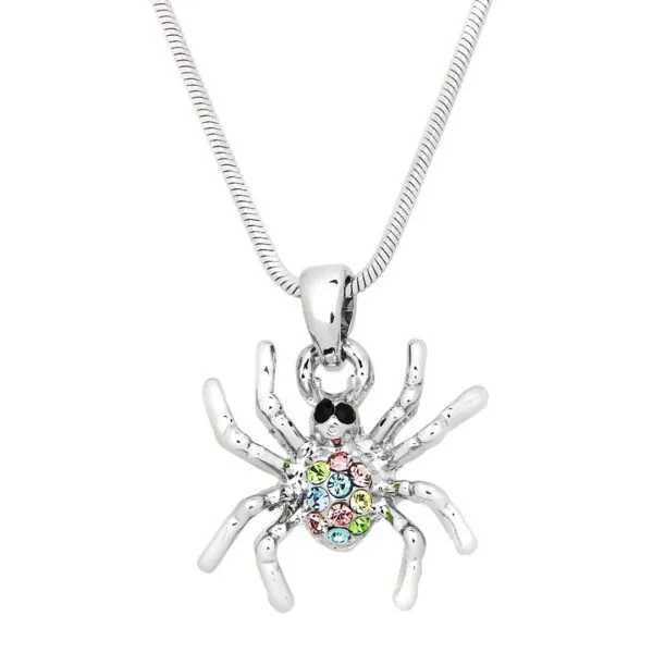 Spider Necklace White Gold S1 Multi Color