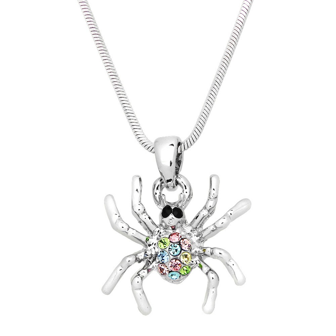 Spider Necklace White Gold S1 Multi Color