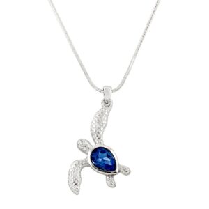 turtle necklace white gold s1v blue v1
