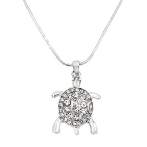 turtle necklace white gold s2v clear v2