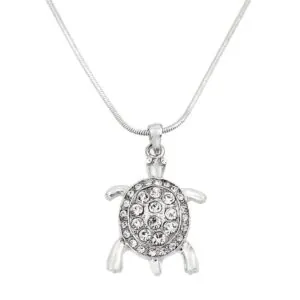 Turtle Necklace White Gold S2 Clear