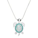 turtle necklace white gold s5v blue zircon v1