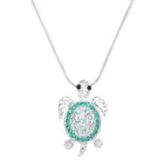 turtle necklace white gold s5v blue zircon v1