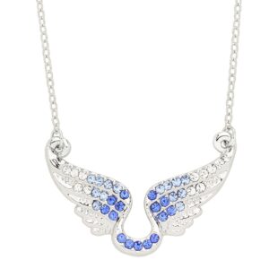 Wing Necklace White Gold S2 Blue