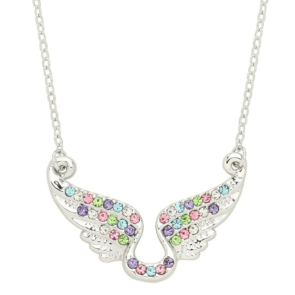 Wing Necklace White Gold S2 Multi Color