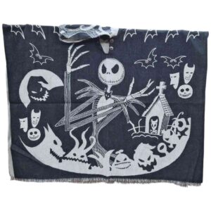 alpaca wool poncho black with jack style 4