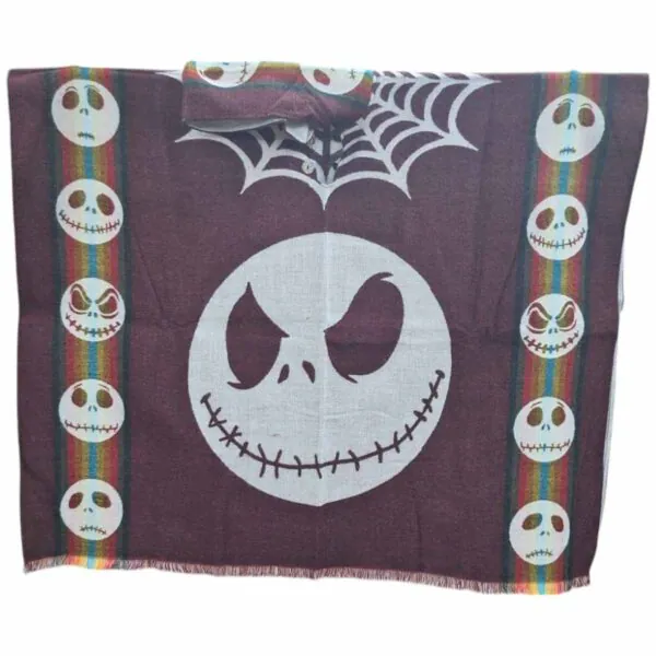 Alpaca Wool Poncho Red With Jack Style2