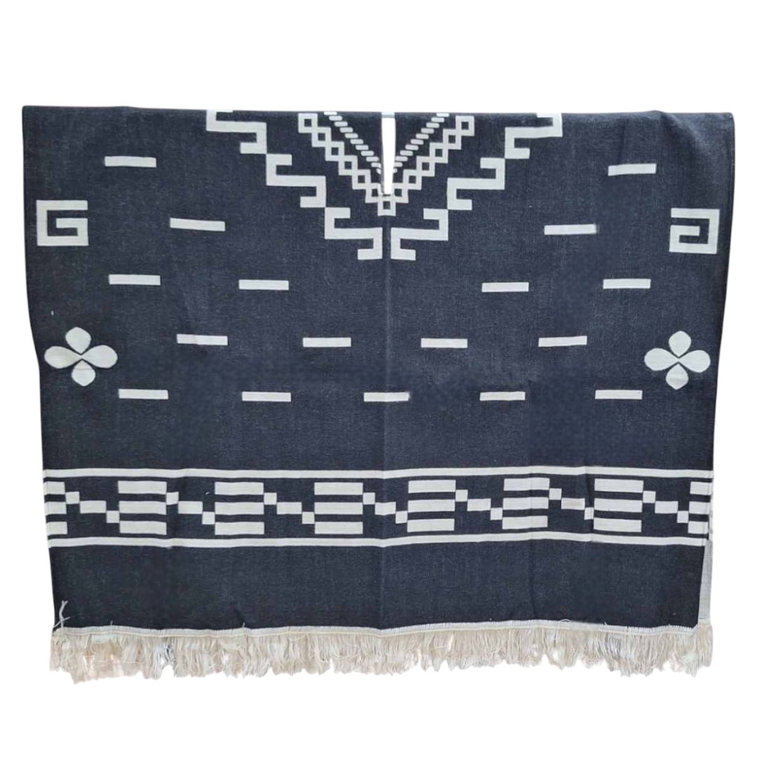 Alpaca Wool Poncho Black Clint Eastwood