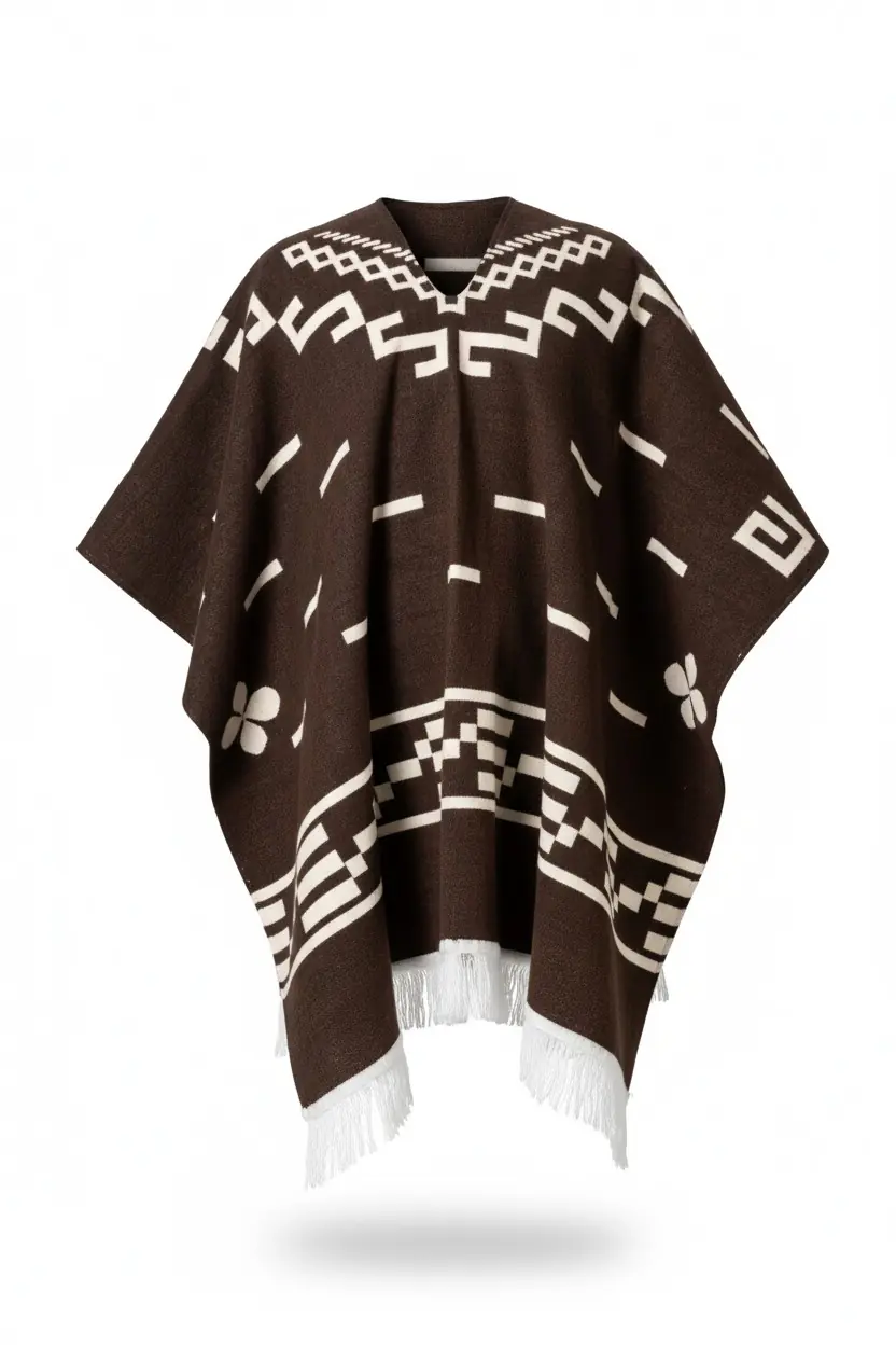 alpaca wool poncho brown clint eastwood