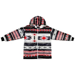 fleece blanket jacket red black