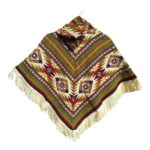 Alpaca Wool Kid's Poncho Sage and Brown