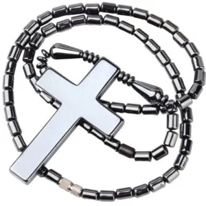 Hematite Cross Necklace With Large Cross