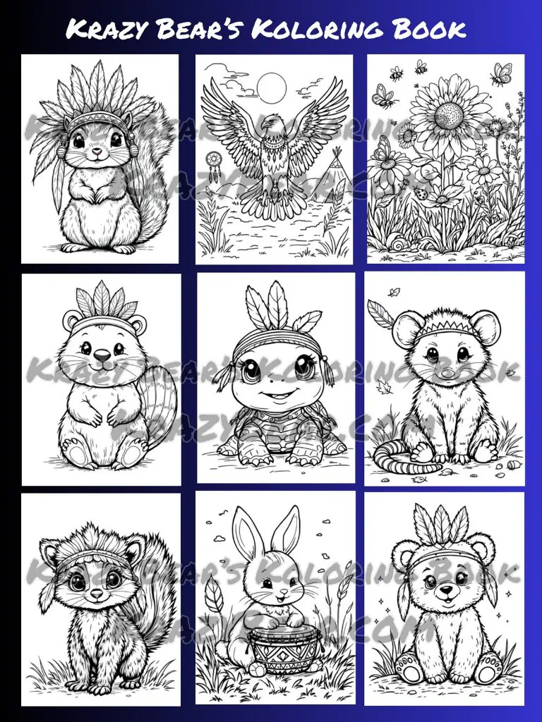 Native Designed Coloring Books Ages 4 to 8