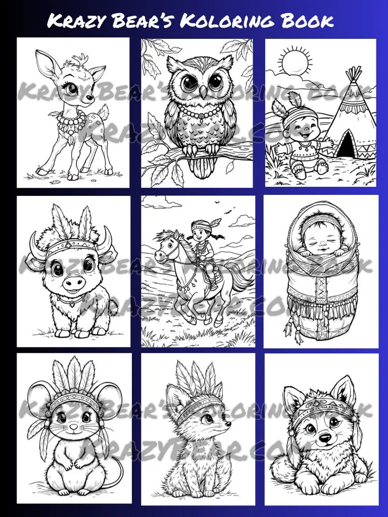 Native Designed Coloring Books Ages 4 to 8