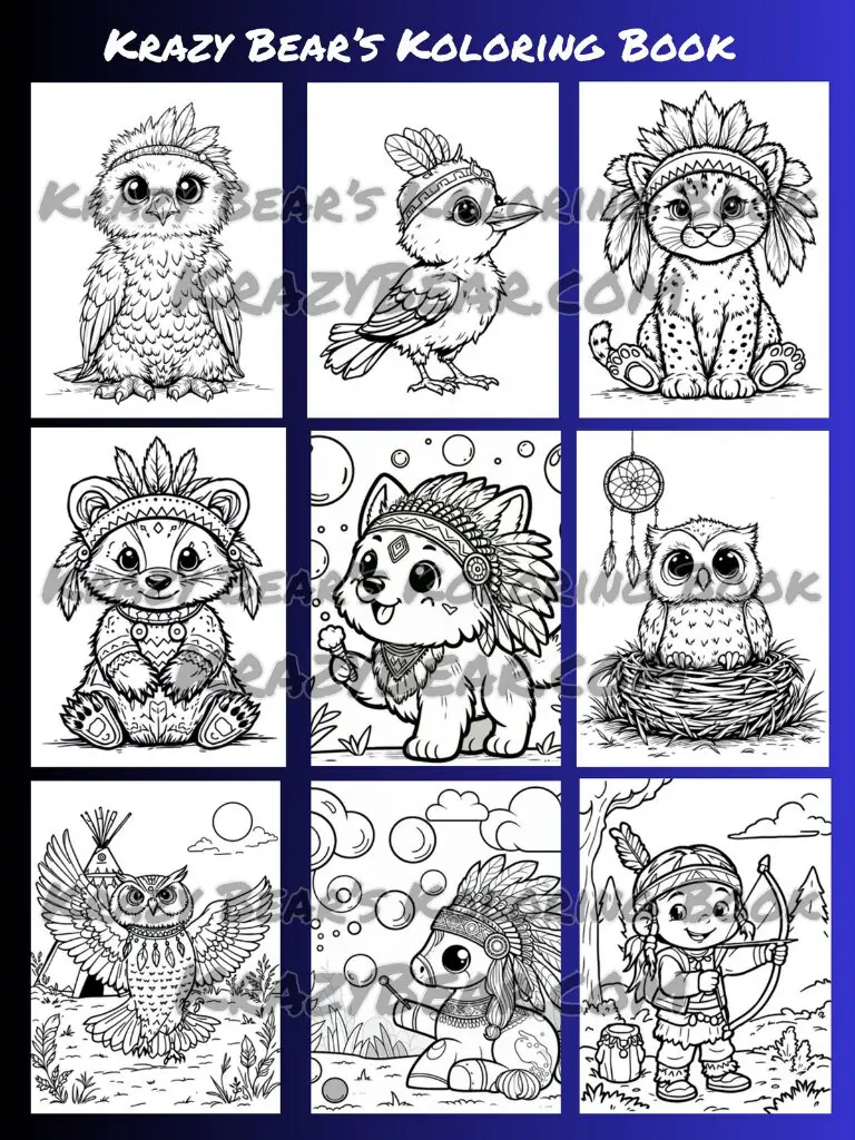 Native Designed Coloring Books Ages 4 to 8
