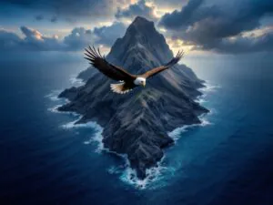 a native american legend of a mountain that was the only land and the chief eagle