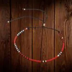 Handmade Beaded Bracelet Adjustable Red Black White