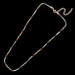 Miyuki Beaded Necklace - Handmade Single Strand White Orange Turquoise