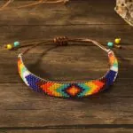 Handmade Miyuki Beaded Bracelets Adjustable Turquoise Yellow Orange Blue