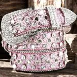 Rhinestone Bling Belt Pink