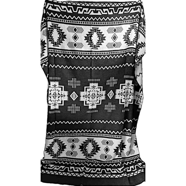 Alpaca Wool Native Blanket Black White
